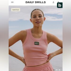 Daily Drills Tank - Dusty Rose NWT